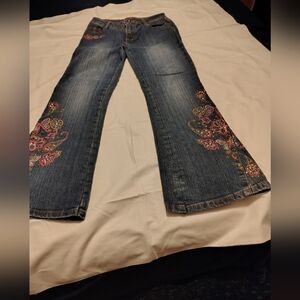Arizona Jean Company Kids Jeans with Floral Embroidery